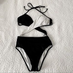 Vs pink high rise one piece swimsuit